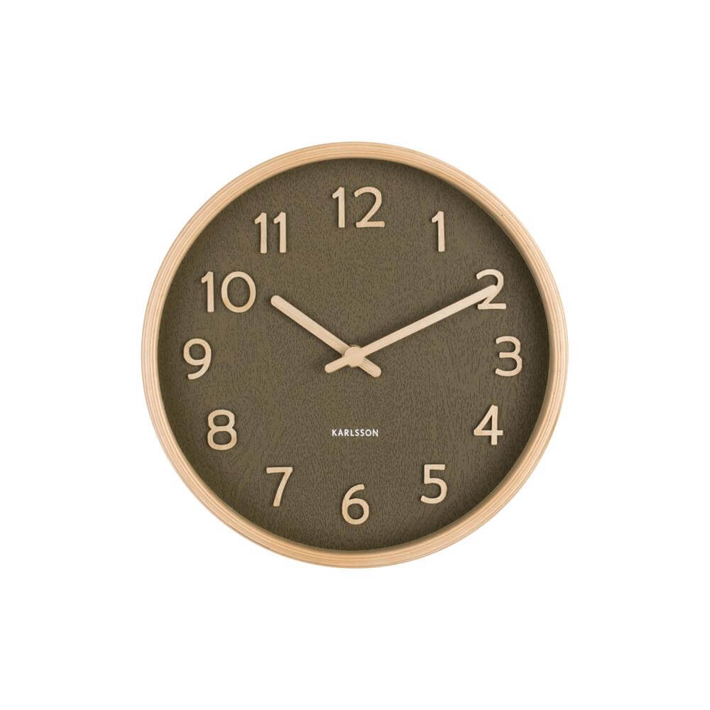Present Time Karlsson Pure Wood Grain Round Wall Clock Small